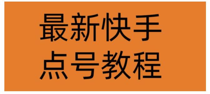 成功率百分之90的快手点号教程(价值2000)